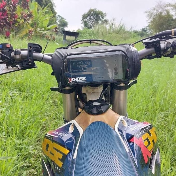 Ready TAS STANG MOTOR XDHOSE HANDLEBAR BAG TRANSFARAN GPS, HP ANDROID WATERPROOF TRAIL ADVENTURE END