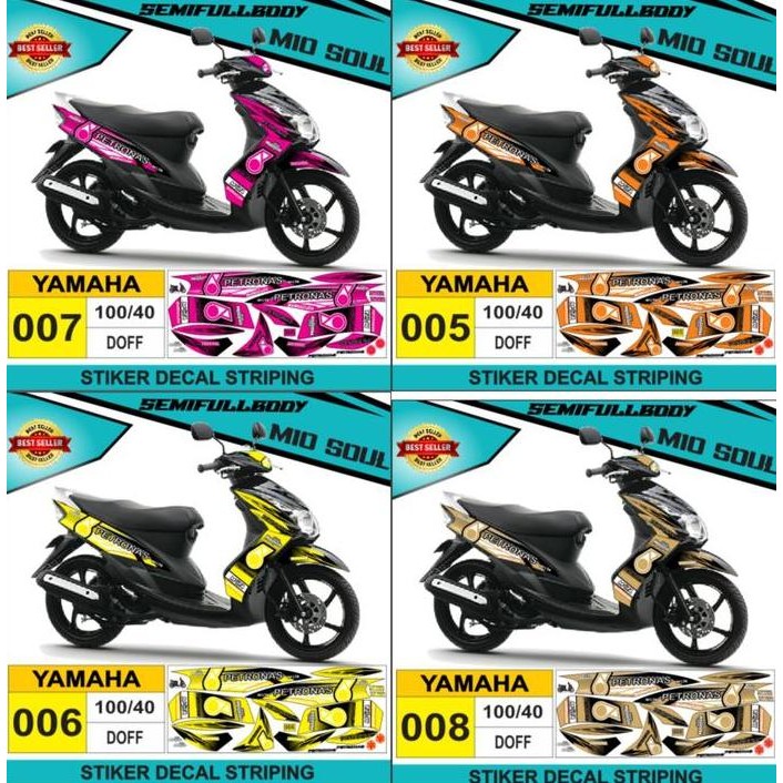 Stiker decal striping yamaha mio soul variasi petronas semifullbody