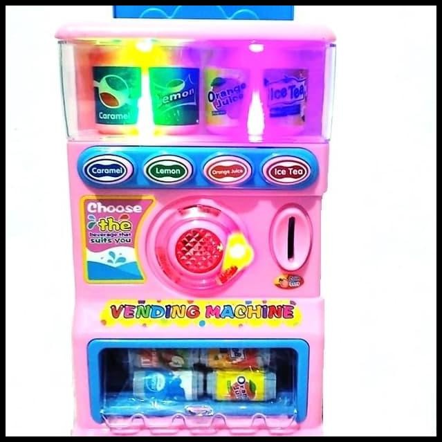 MAINAN MESIN PENJUAL MINUMAN OTOMATIS KOIN VENDING MACHINE NYALA LAMPU