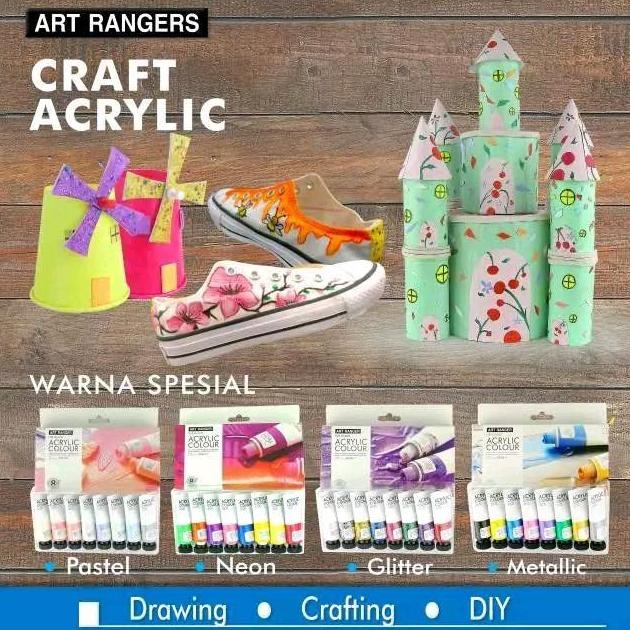 

Art Ranger Acrylic Pastel Neon Metallic Glitter Paint Color Set Cat Akrilik