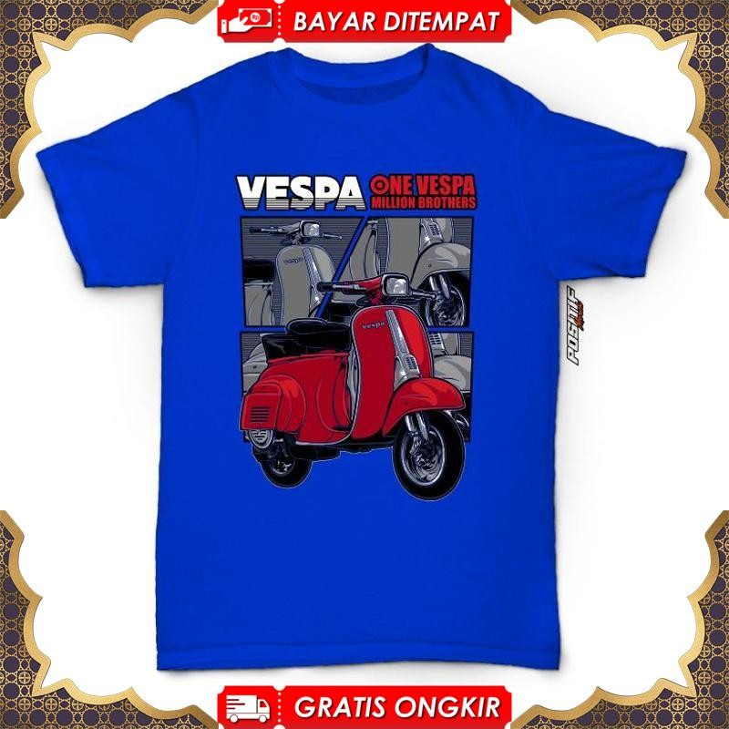 Promo Terbaru - Baju Kaos Anak Motor Vespa Merah Laki Perempuan Kb-33