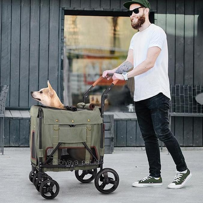 Ibiyaya Pet Stroller / Stroller Anjing Kucing / Stroller Ibiyaya Army