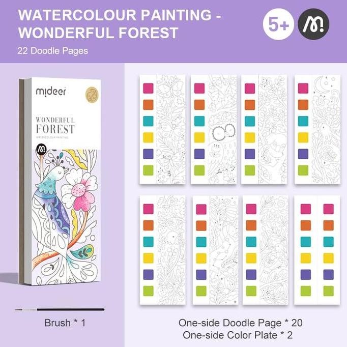 

Mideer Watercolour Painting Paint Brush Wonderful Forest Free Kuas