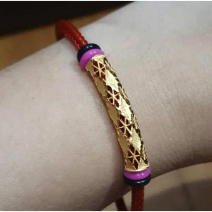 Gelang Tali Kekinian Dengan Hiasan Emas Asli