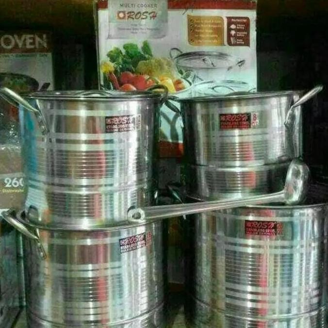 Dandang Nasi Stenlis/Steamer Poot/Kukusan Nasi Rose 555