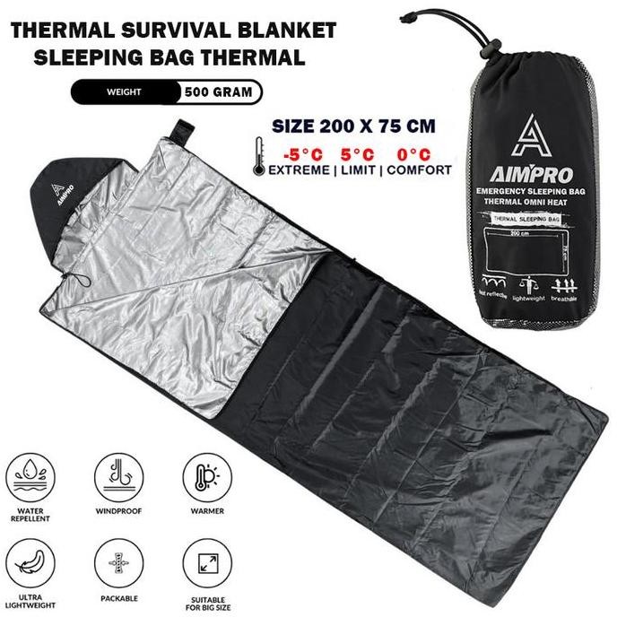 SLEEPING BAG THERMAL OMNI HEAT ULTRALIGHT AIMPRO