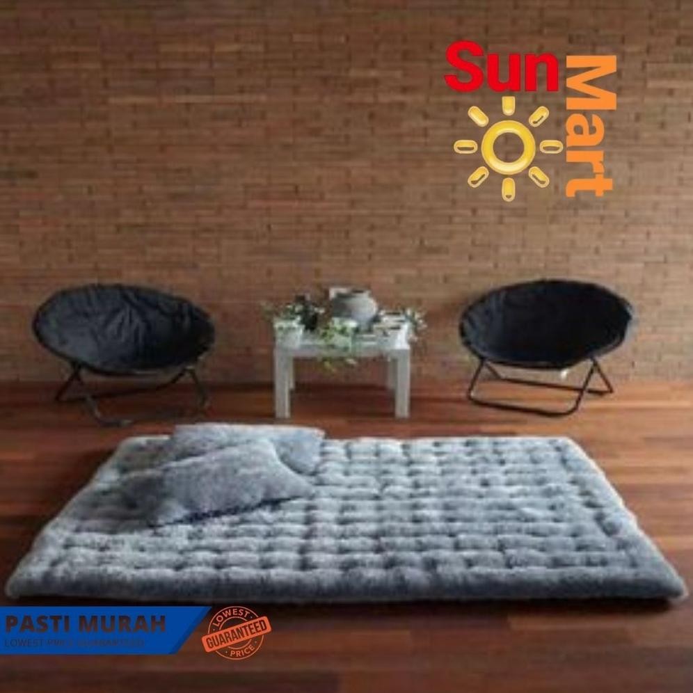TERBAIK  Kasur Cimol Bulu Rasfur 2 Bantal / Matras Bulu Tebal