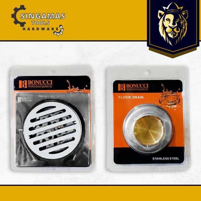 BONUCCI Saringan Pembuangan Got Kuningan 4" - Floor Drain Stainless Steel Nugi