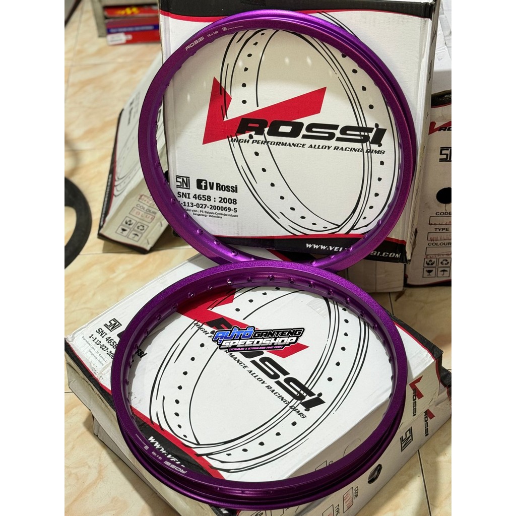 Velg ROSSI Alloy 160x18 Kulit Jeruk - 1 SET Warna Titanium Blast, Silver, Purple Blast