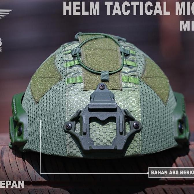 Helm Tactical Mich 2001 Cover Hijau Army Raider
