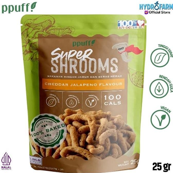 

JB Ppuff! - Supershrooms Cheddar Jalapeno / Keripik Jamur Keju Jalapeno None