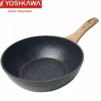 wok pan yoshikawa marble 22 cm