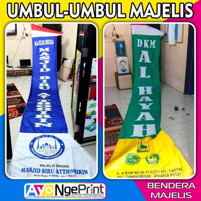 BEST SELLER SABLON UMBUL-UMBUL MAJELIS / MASJID / PESANTREN / YAYASAN - 50X300 CM 