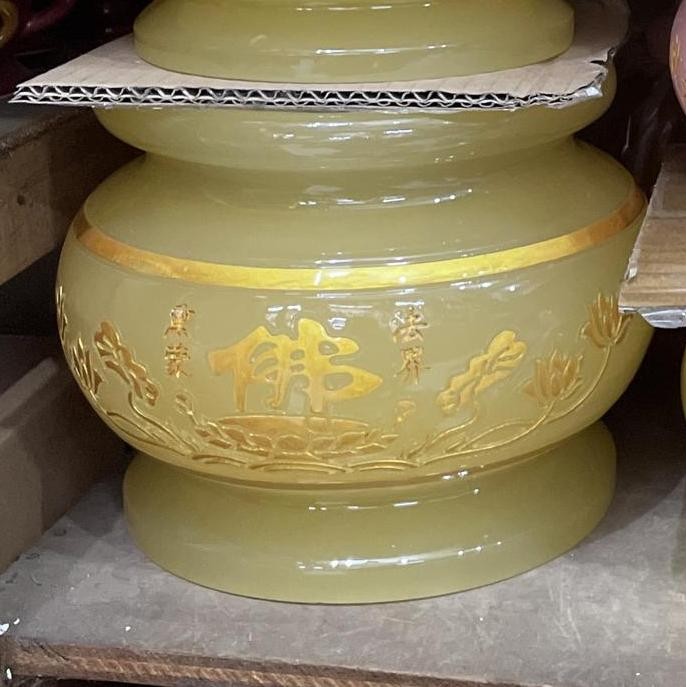 Hiolo Hiulo Tempat Dupa Motif Tulisan Fo 7In Bahan Marmer