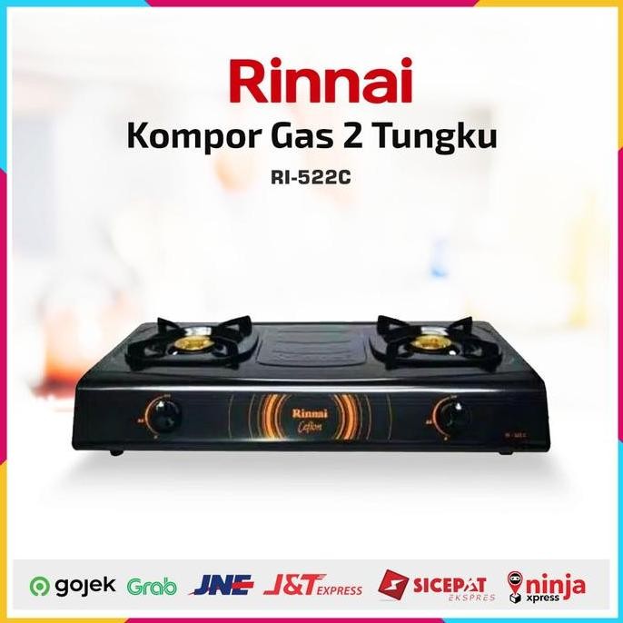 Kompor Gas Rinnai 2 Tungku RI-522C R1522C Simplity