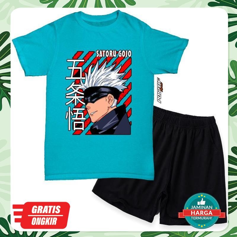 (Terbaik) Baju Kaos Anak Setelan Anime Satoru Gojo Laki Perempuan Rn-75
