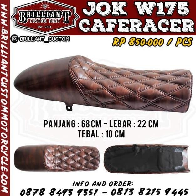 Jok Custom Caferacer - kulit Premium. untuk Kawasaki W175