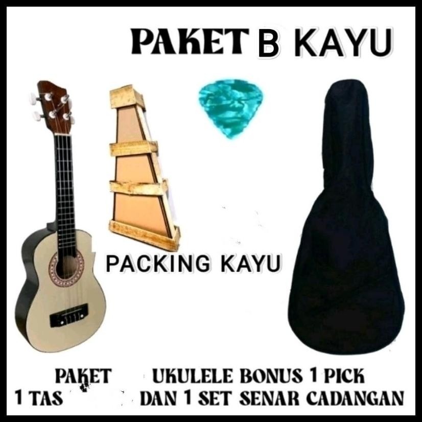PAKET UKULELE SENAR4 FREE PACKING KAYU // UKULELE PAKET LENGKAP KENTRUNG KENCRUNG 4SENAR
