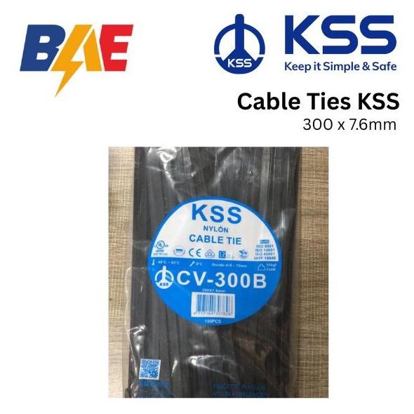 

Cable Ties / Kabel Ties Cv-300 X 7.6 Kss Warna Putih/Hitam @100Pcs