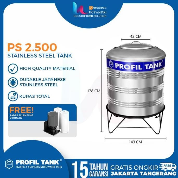 Tangki Air Stainless Profil Tank Ps 2500 Profon Pakai Kaki