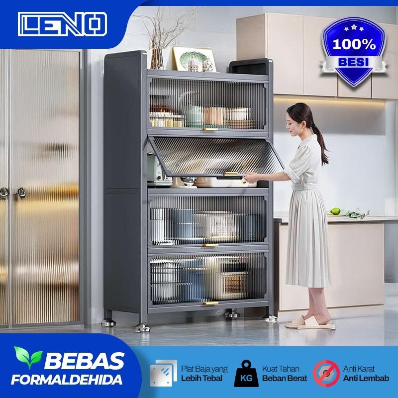 Lemari Dapur Lemari Piring Aluminium Rak Dapur Besi Serbaguna Lemari Dapur Minimalis Full Besi