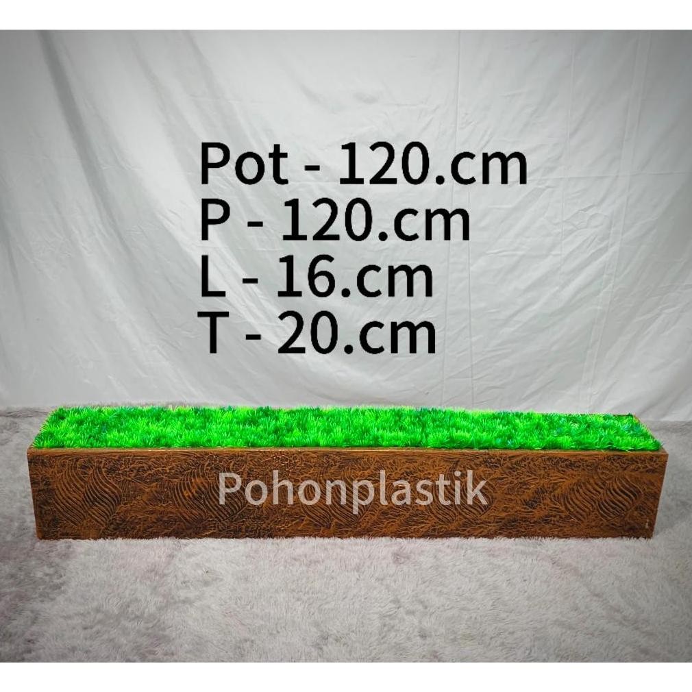 pot persegi panjang 50cm - 75cm - 100cm - 120cm / Vas Bunga / pot kayu / pot panjang / pot pembatas 