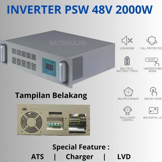 48V 2000W Rackmount Offgrid Inverter Trafo Toroid Include Charger | Ats Tanpa Jeda Merk Snadi