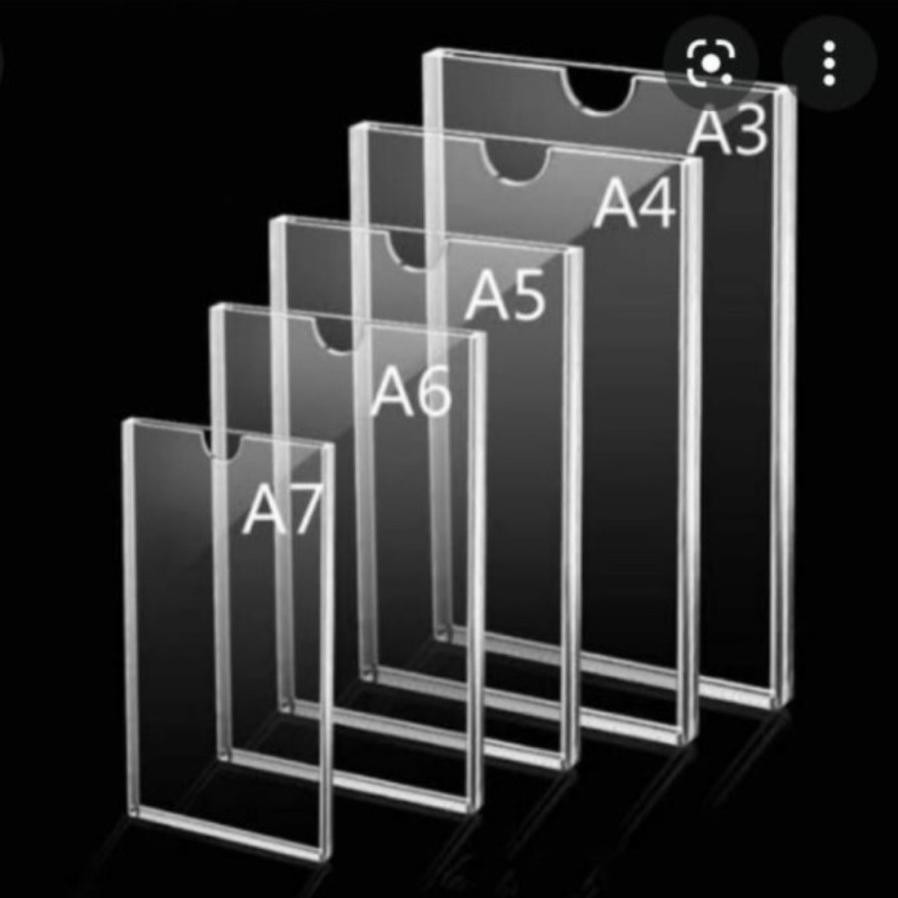 

Akrilik pocket/Frame/Thicker/tempat brosur A4 2mm bening TERMURAH!!! Nugi