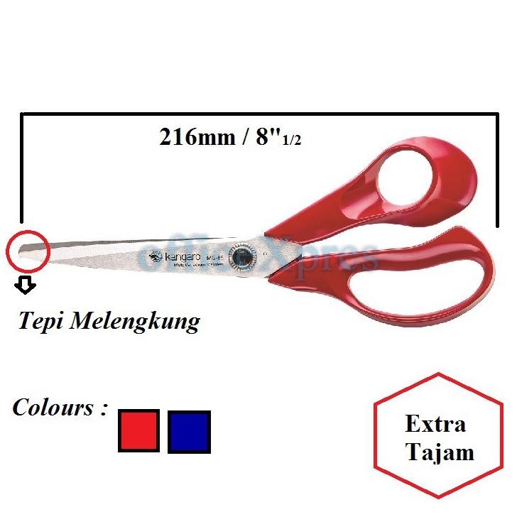 

Gunting Kertas Besar / Gunting Kain 8.5 inch ( 22cm ) / Gunting Bahan / Scissors MG85 Kangaro Nugi