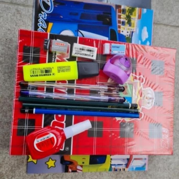 

paket 20 .alat tulis + buku gambar