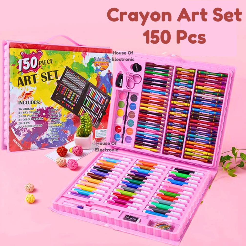 

Crayon Art Set 150 Pcs Pensil Warna Lengkap Alat Lukis Anak Krayon Anti Air Mainan Edukasi Anak Alat Mewarnai Lengkap Nugi