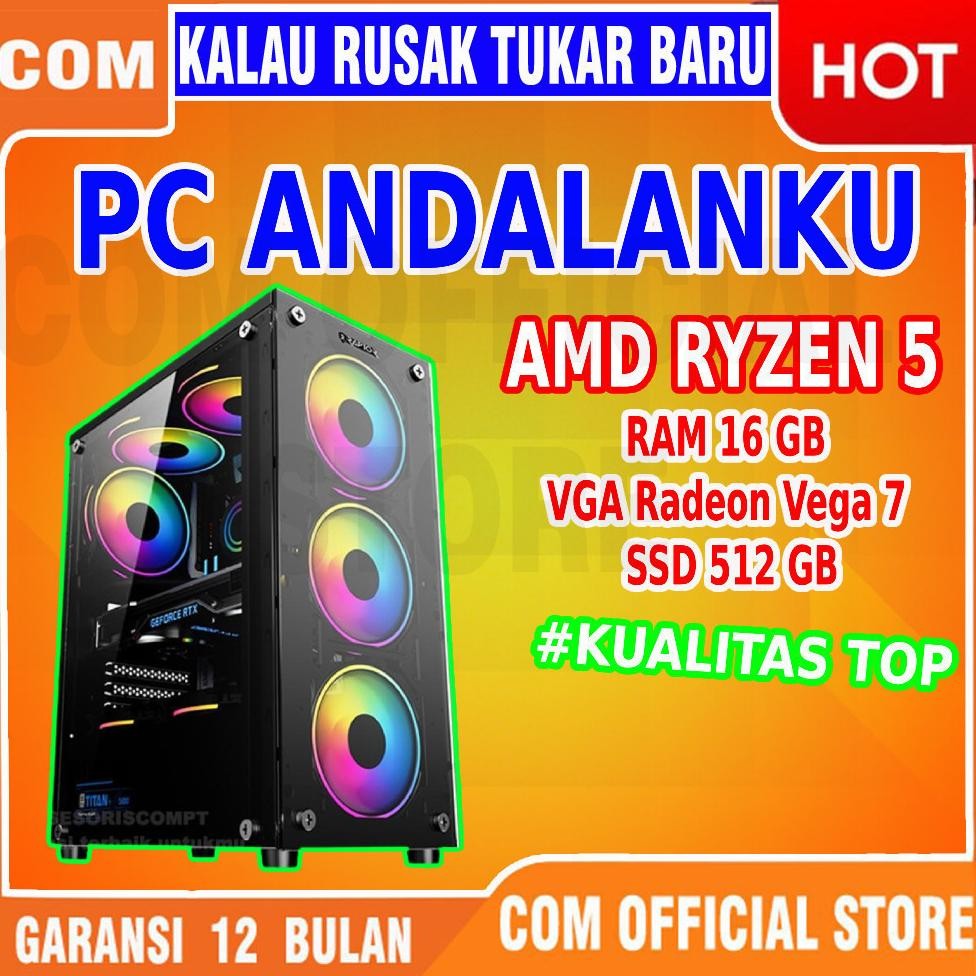 PC Gaming Komputer Amd Ryzen Ryzen 3 / 5 5600G Computer Fullset Full set Cpu 4600G Garansi Nugi