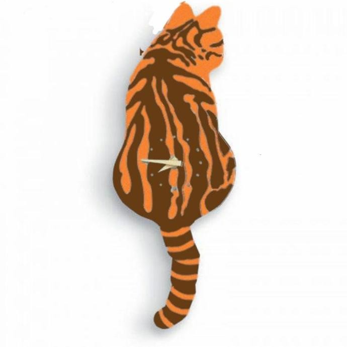 Jam Dinding Ekor Goyang Kucing Belang Tabby