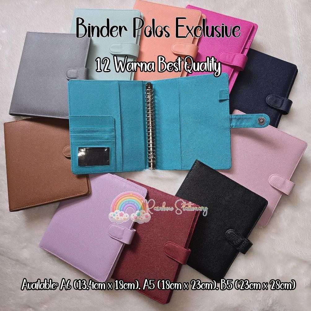 

Binder Polos Exclusive Kulit Sintetis Pastel Ukuran A6/6holes, A5/20holes dan B5/26holes Nugi
