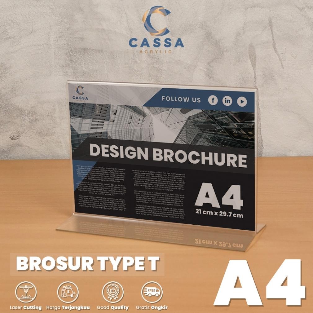 

Tempat Brosur A4 Landscape 2mm 2 Sisi / Tent Holder / Akrilik Display / Tent Card Nugi