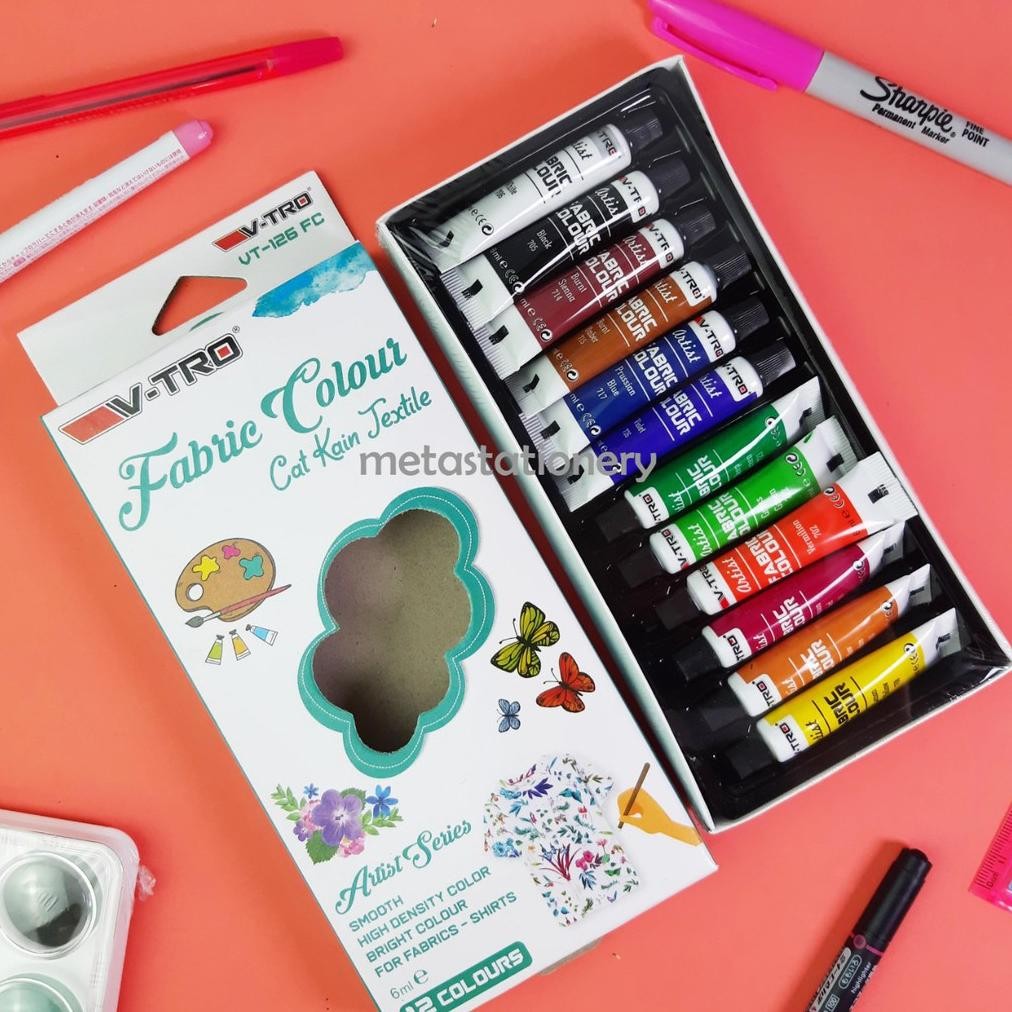 

Cat Kain Textile / Fabric Colour Vitro 12 warna Nugi