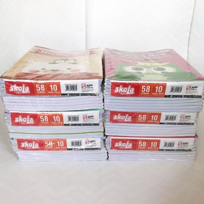 

Buku Tulis SKOLA by SIDU 58 lbr, per pack isi 10 Nugi