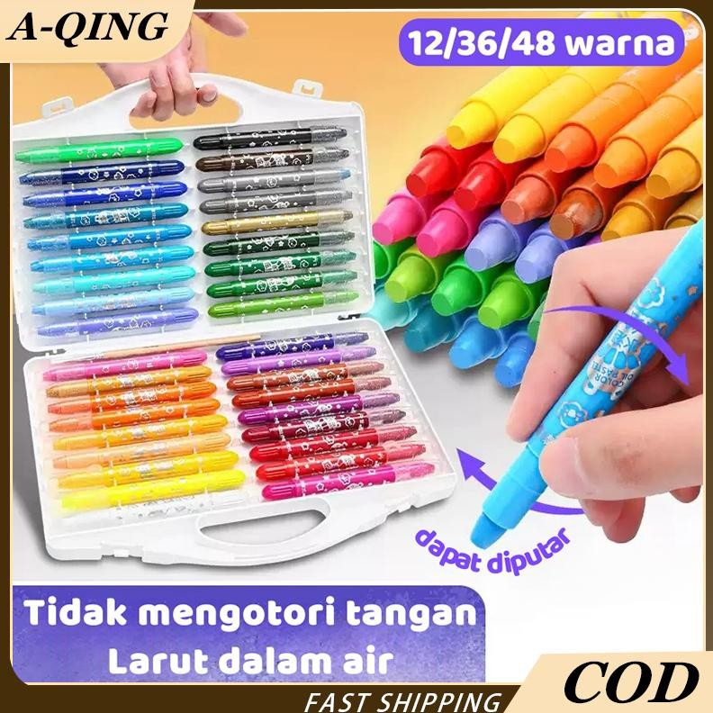 

Silky Crayon Grasp 12 / 48 Warna Besar / Kecil Crayon Licin Watercolori/Grasp Crayon Set 48 Warna Silky Crayon Water Soluble Crayons Krayon Licin Grasp Nugi
