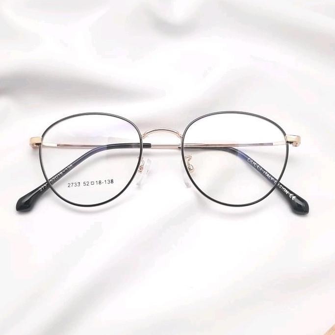 Baru Kacamata Bulat Kecil Photocromic Unisex Frame Ringan Untuk Wajah Kecil Model 2733