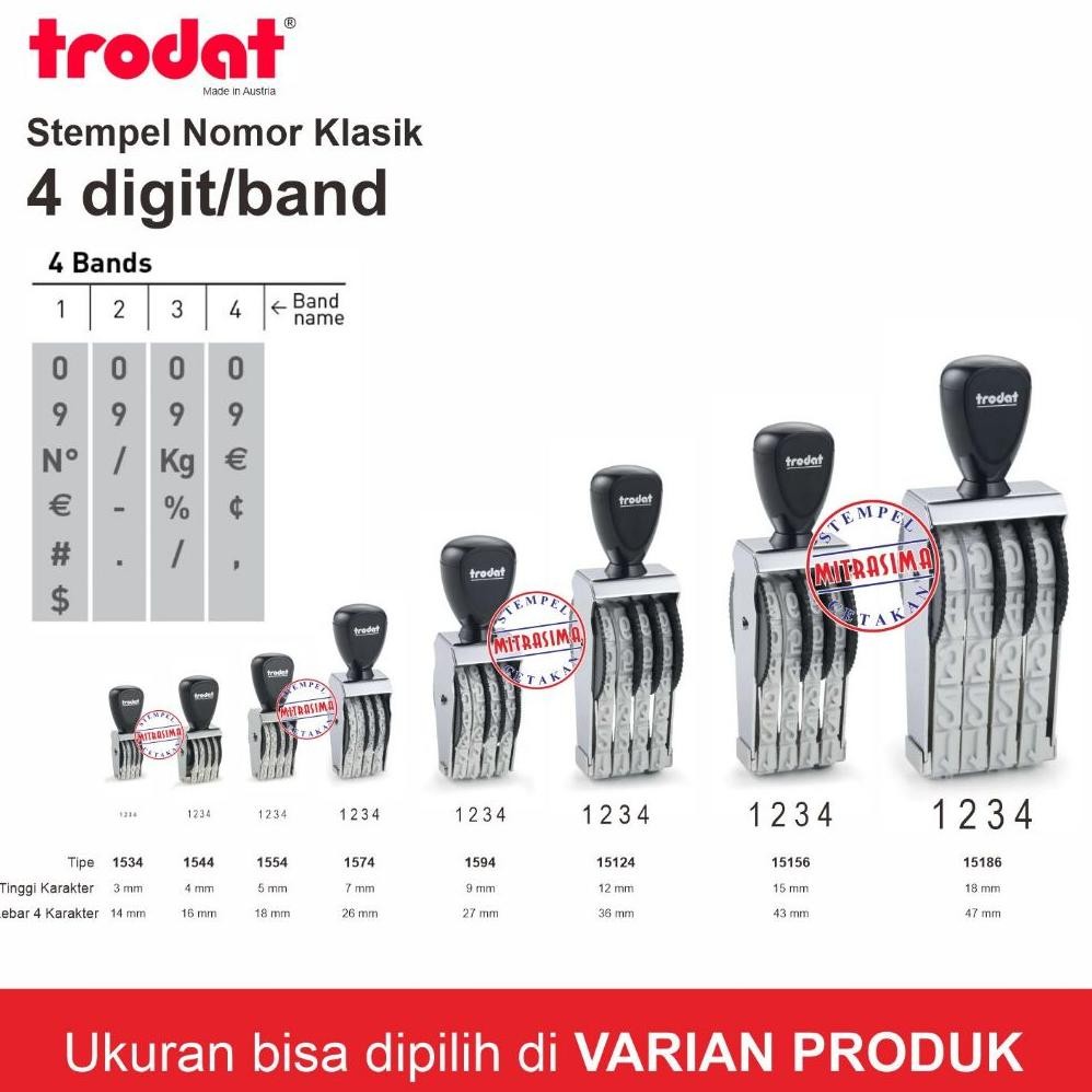 

Stempel klasik nomor merk Trodat 4 digit Nugi