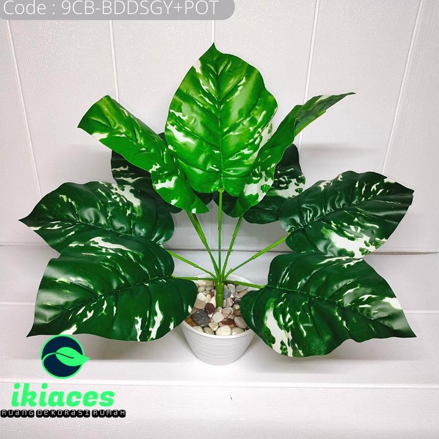 BUNGA PLASTIK BUNGA KELADI POT TANAMAN ARTIFISIAL ARTIFICIAL DAUN KELADI HOMEDECOR BUNGA HIAS MURAH 