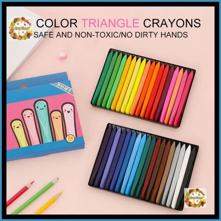 

NS [BS COD] BRG REDI BUKAN PO CRAYON ANAK TRIANGULAR NON TOXIC ISI 24PCS - CRAYON WATERPROOF Nugi