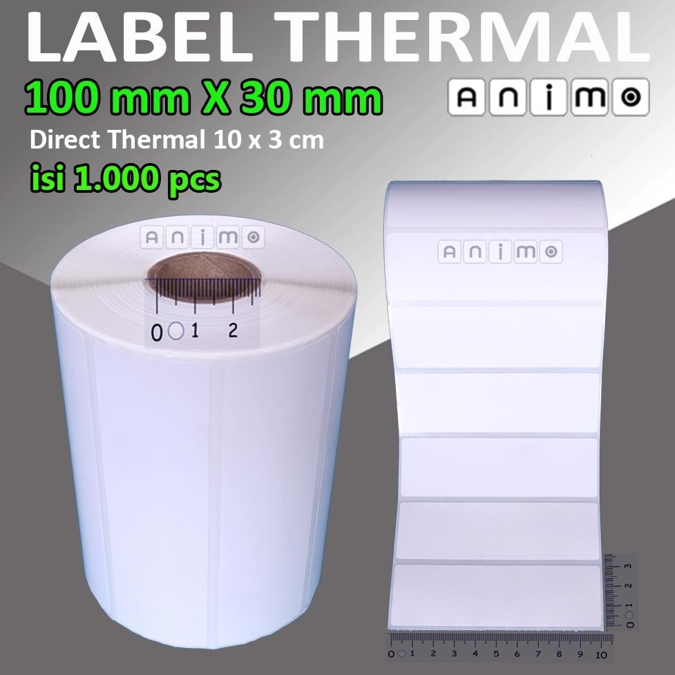 

LABEL THERMAL 100X30 - BARCODE Thermal 100 X 30 MM - Direct Thermal 100 mm X 30 mm - Stiker Thermal 10 x 3 cm ISI 1000 PCS Nugi