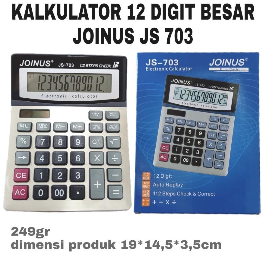 

KALKULATOR BESAR 12 DIGIT JOINUS JS 703 CALCULATOR DESKTOP DAGANG CHECK CORRECT AUTO REPLAY Nugi