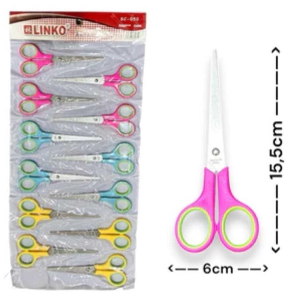 

Gunting Renceng isi 12 pcs Murah 6,5 inch Stainles Stell Ladypop Pacman Linko Random Nugi