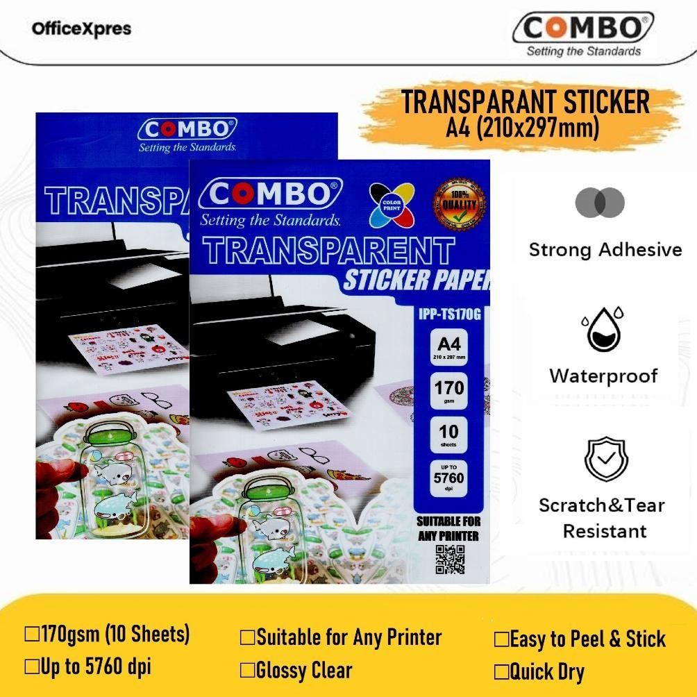 

Kertas Stiker Transparant A4 / Transparant Sticker Paper / Vinyl Sticker Paper 170gr / Kertas Print Stiker Nugi