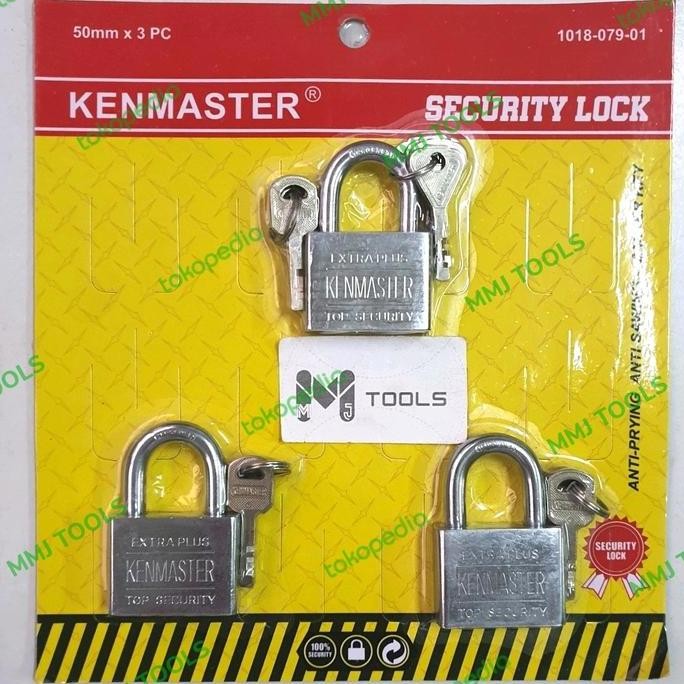 Gembok Master Keys Ken Master 50Mm 3 Pcs - Ken Master Gembok Master