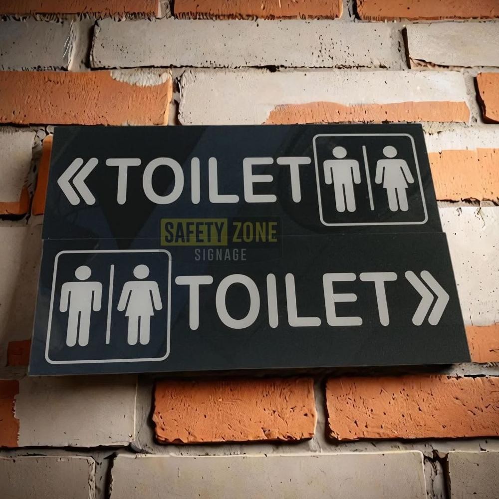 

Sign Akrilik Toilet Arah Panah Hitam 10x30cm/15x30cm Nugi