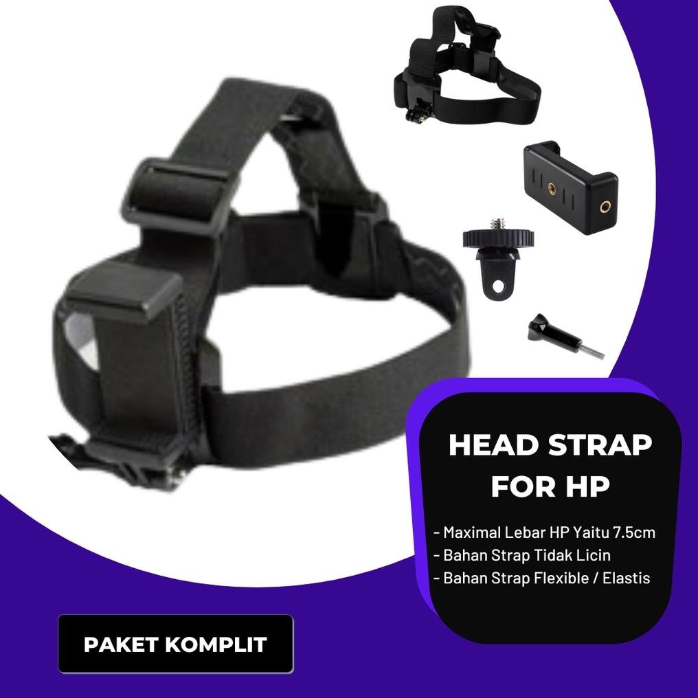 Head Strap HP Tali Kepala Belt Mounting Vlog For Handphone / Smartphone / Action Camera Nugi