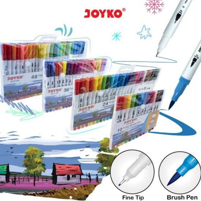 

JOYKO CLP06 CLP07 CLP39 CLP40 DOUBLE TIP COLOR METALLIC BRUSHPEN BRUSH PEN SET 12 24 36 48 WARNA SPIDOL KUAS KALIGRAFI Nugi